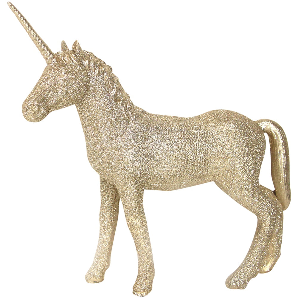 Large Gold Resin Unicorn Figurine