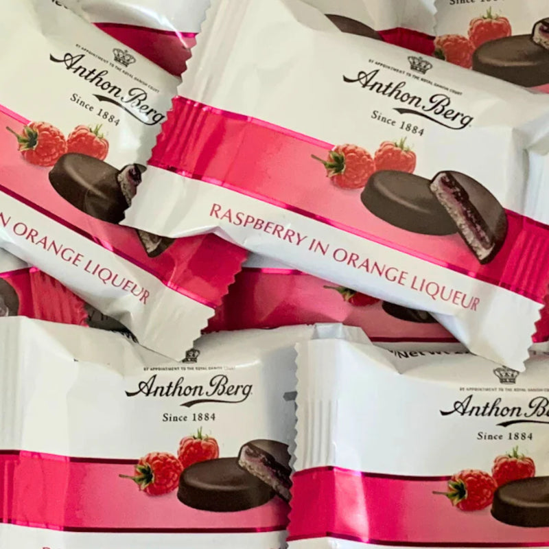 Anthon Berg Raspberry Orange Liqueur Chocolate Marzipan