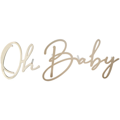 Oh Baby Gold Metal Baby Shower Cake Topper