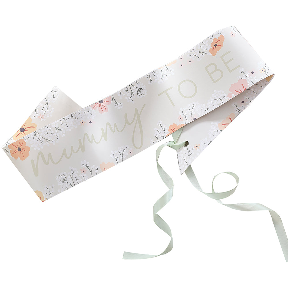 Floral Baby Shower Mummy to Be Sash