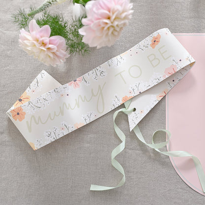 Floral Baby Shower Mummy to Be Sash