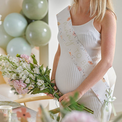 Floral Baby Shower Mummy to Be Sash