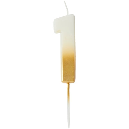 Gold Ombre Number 1 Candle