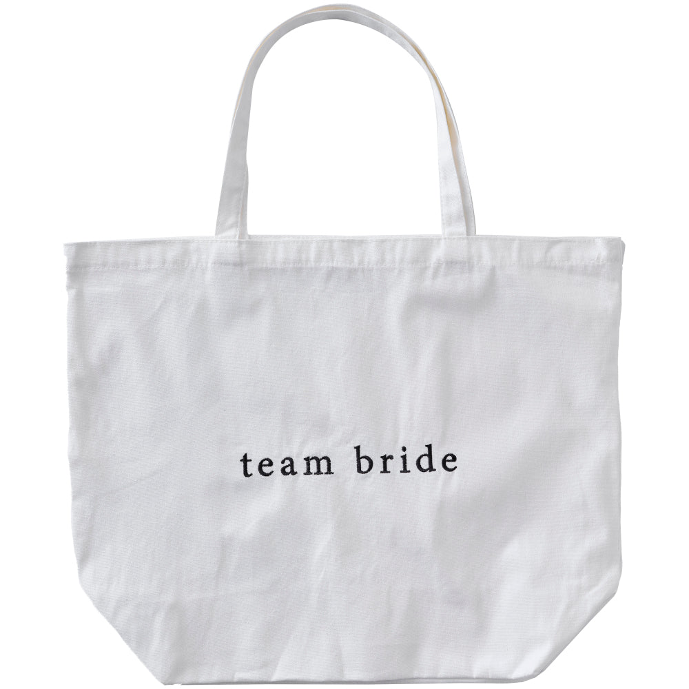 White Embroidered Team Bride Hen Party Tote Bag