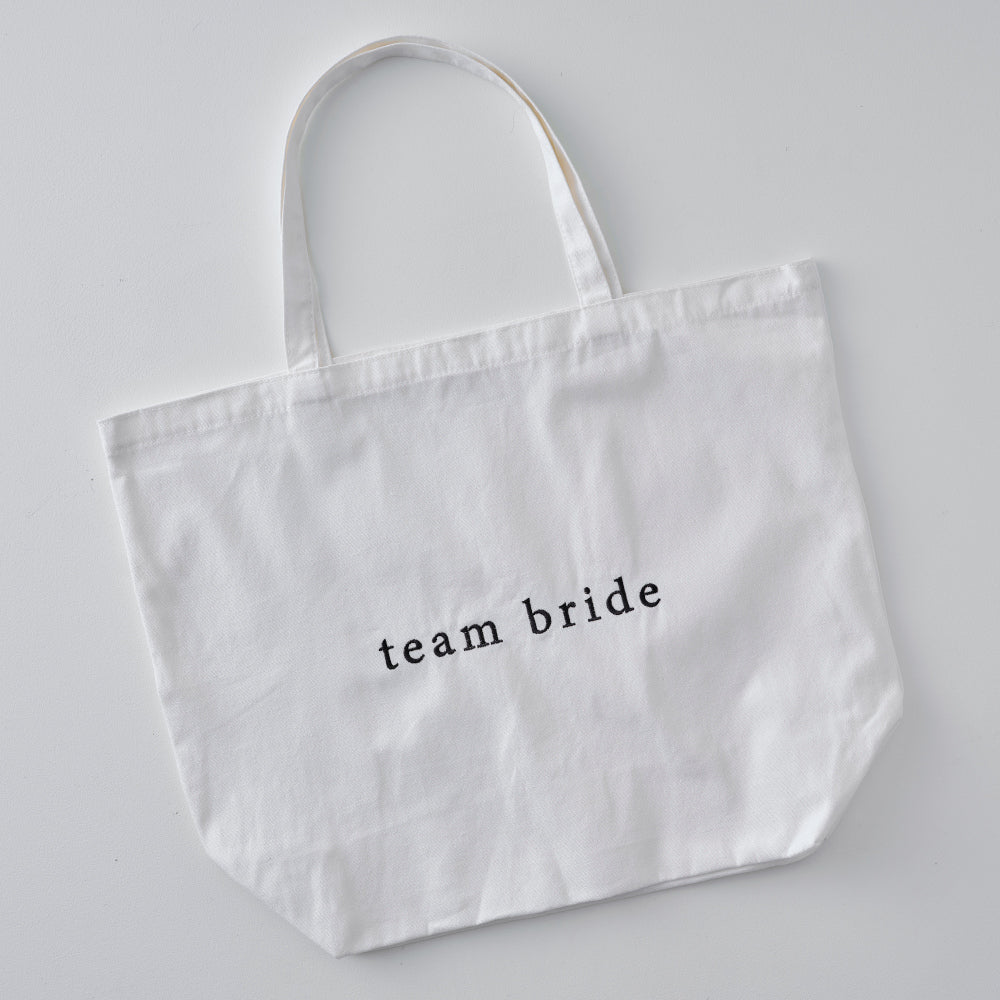 White Embroidered Team Bride Hen Party Tote Bag