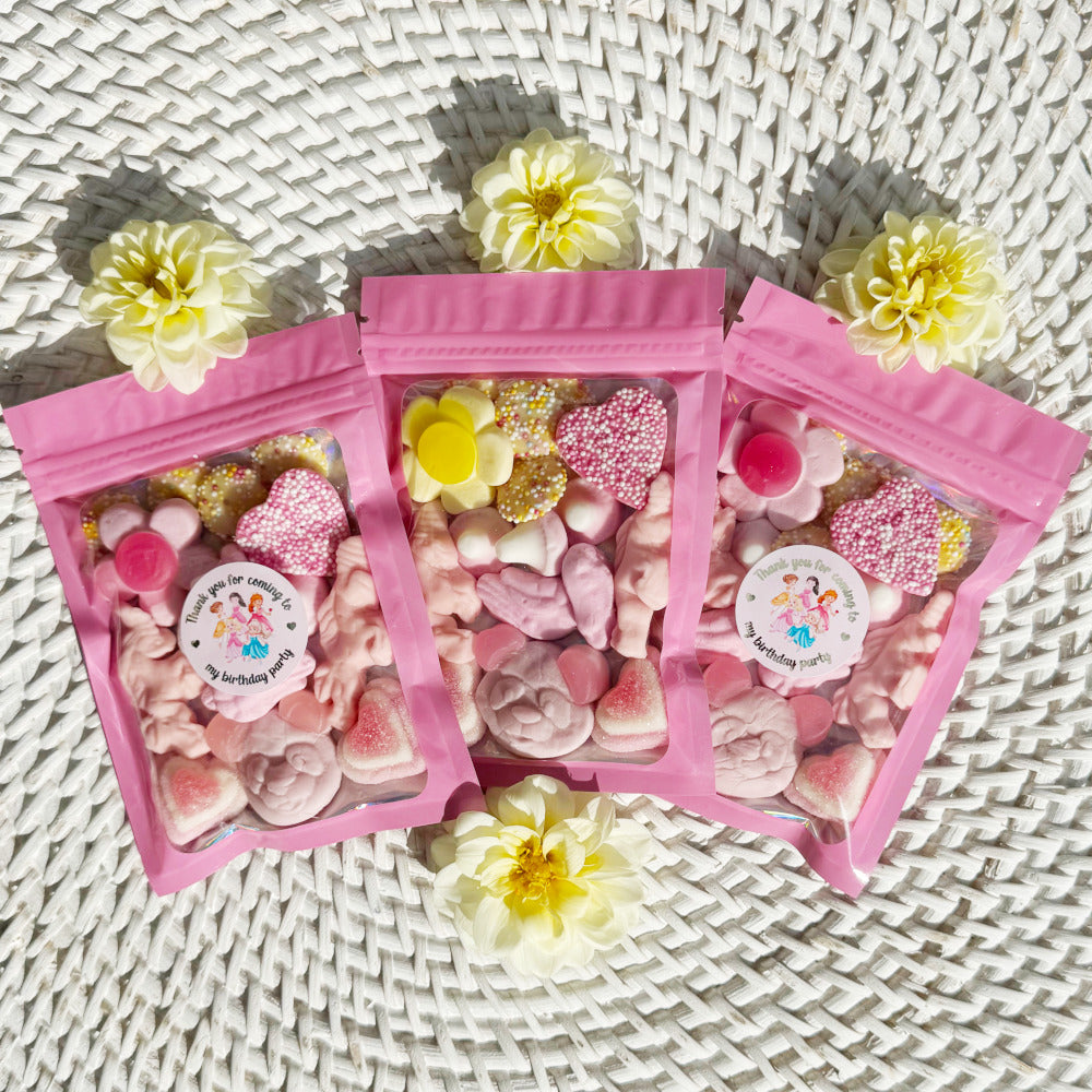 Pink Pre Filled Mini Sweet Bags - Thank You For Coming to my Princess Birthday Party