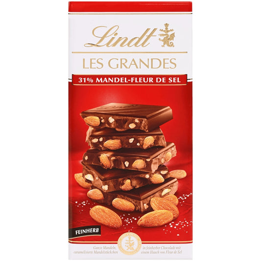 Lindt Les Grandes 31% Almonds Fleur De Sel Chocolate Bar