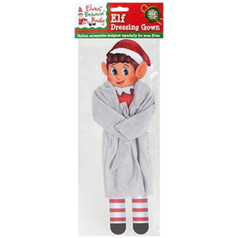 Naughty Elf Dressing Gown - Grey