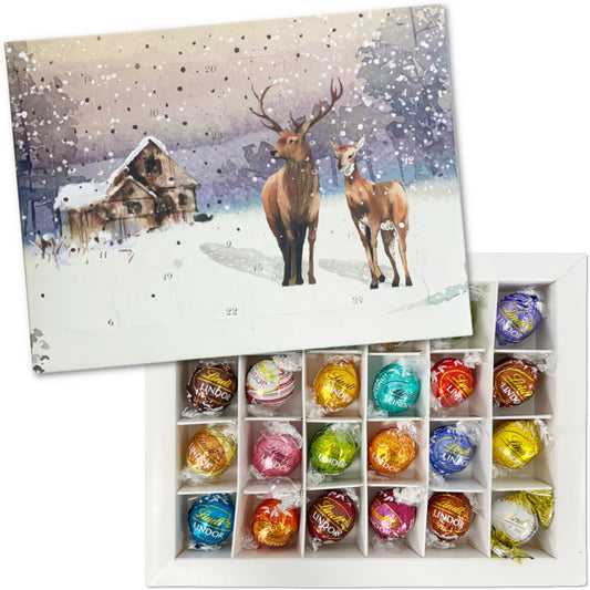 Deer Scene Lindt Christmas Advent Calendar - 24 Assorted Flavours