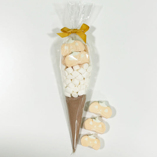 Pre Filled Halloween Hot Chocolate Cone - 4 Face Pumpkin Marshmallows