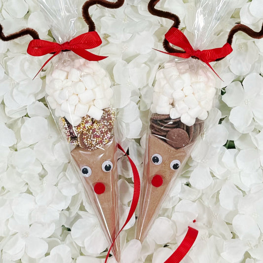 Christmas Reindeer Hot Chocolate Cone