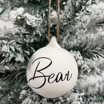 Personalised White Ceramic Christmas Tree Baubles