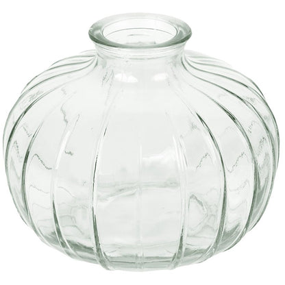 Bon Appetit Clear Glass Round Bud Vase