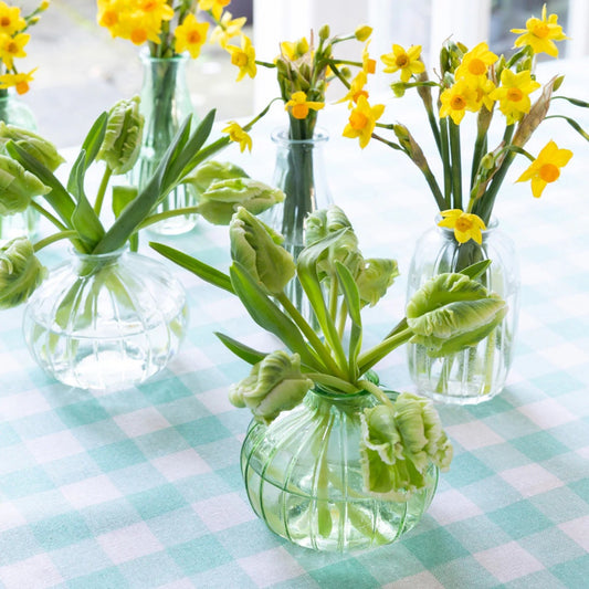 Bon Appetit Clear Glass Round Bud Vase