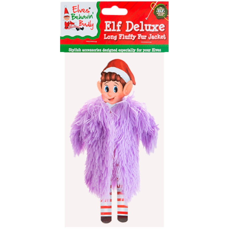 Elves Behavin Badly Long Fluffy Fur Jacket - Lilac