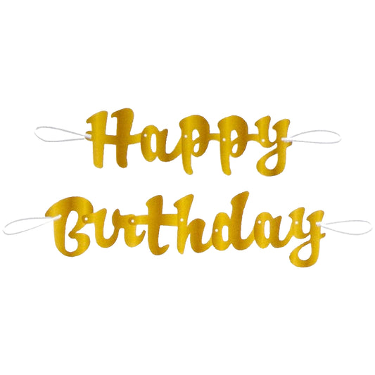 Gold Happy Birthday Banner 3.5ft