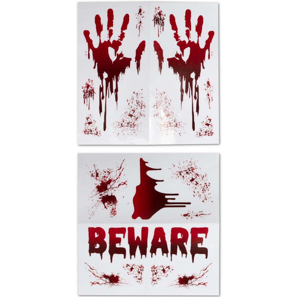 Beware Blood Splatter Halloween Window Stickers