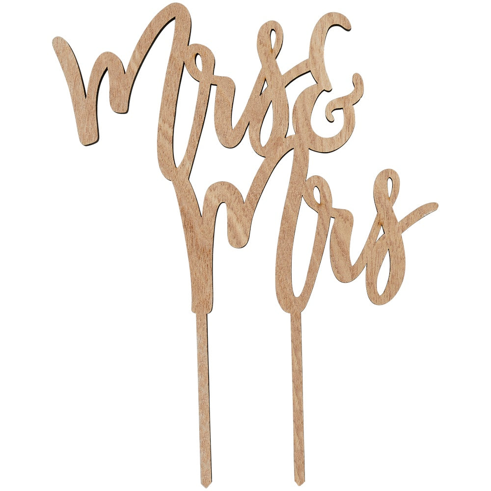 Wooden Mrs & Mrs Cake Topper