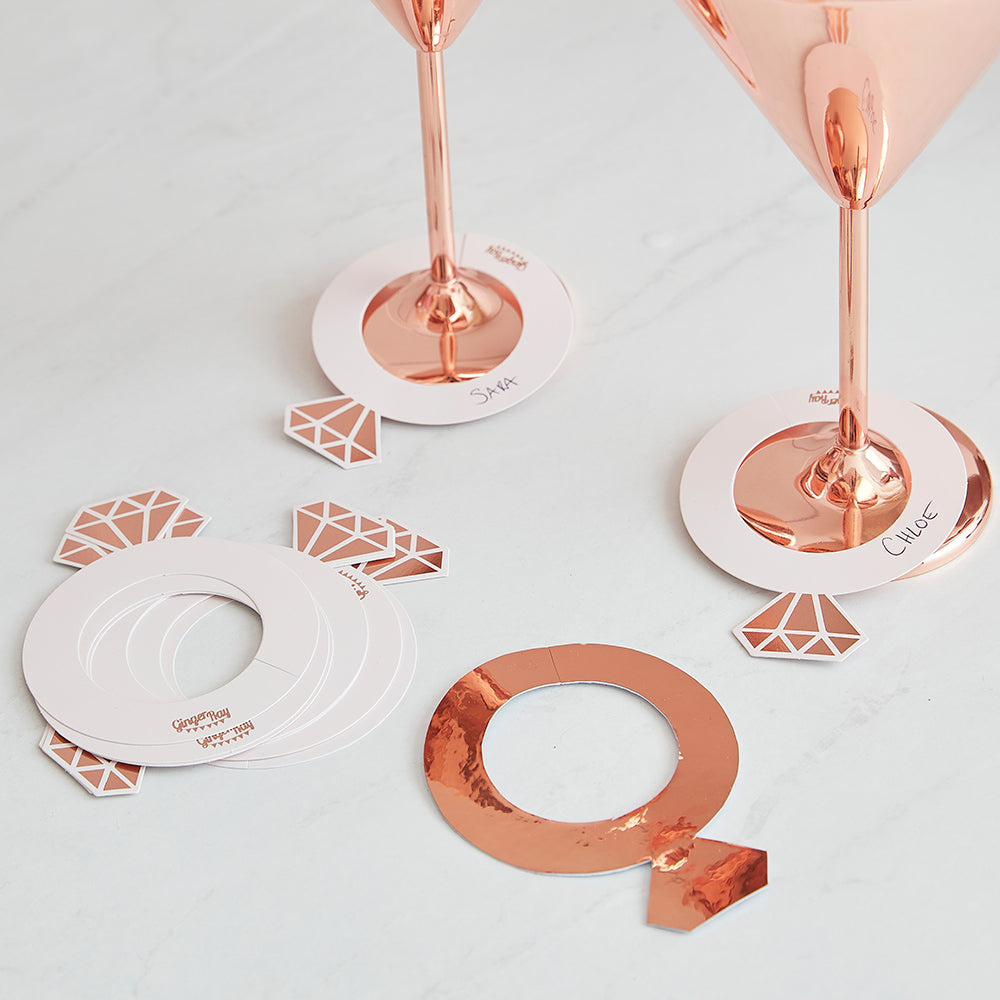 Rose Gold Ring Shaped Drink Markers