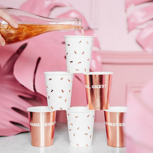 Rose Gold Same Penis Forever Paper Cups