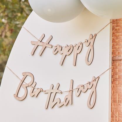 Wooden Happy Birthday Bunting