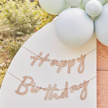 Wooden Happy Birthday Bunting