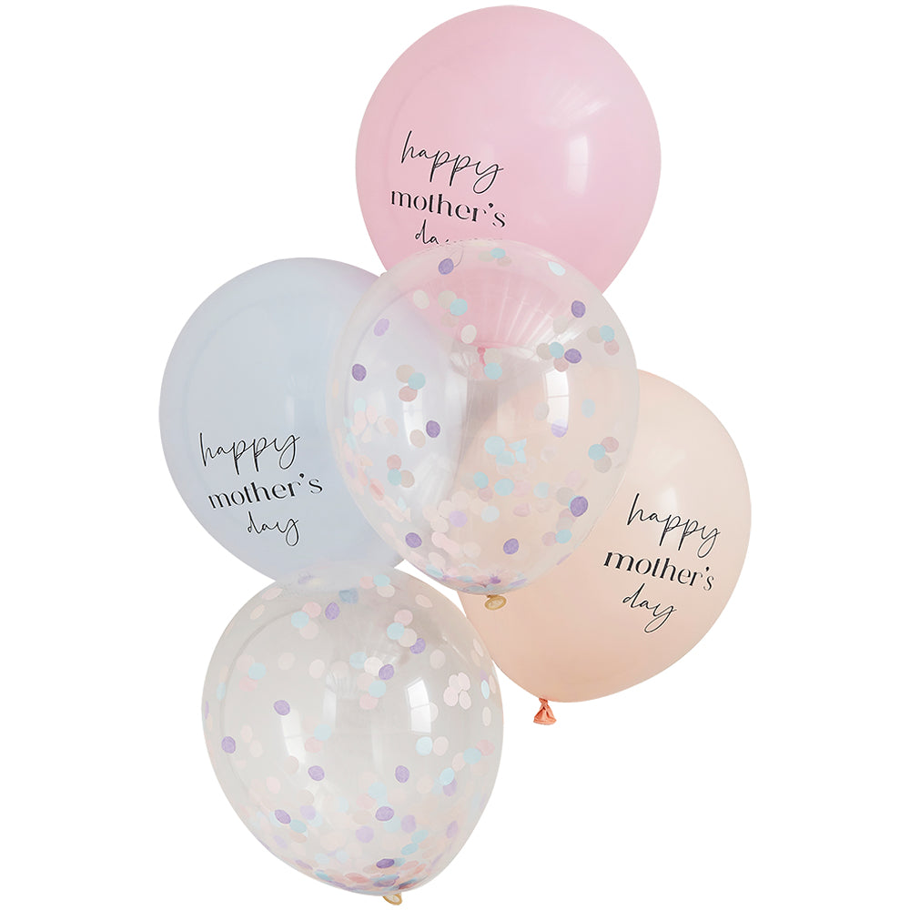 Pastel & Confetti Happy Mother's Day Balloon Cluster