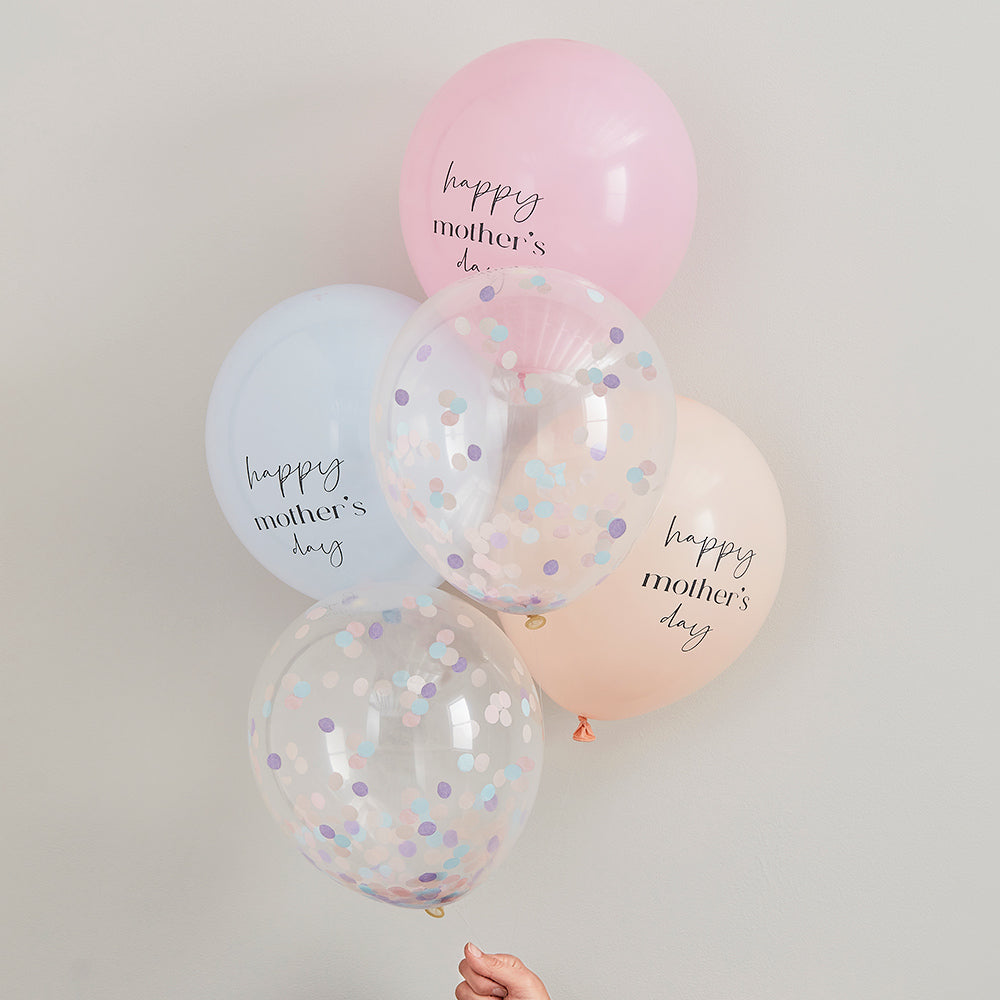 Pastel & Confetti Happy Mother's Day Balloon Cluster