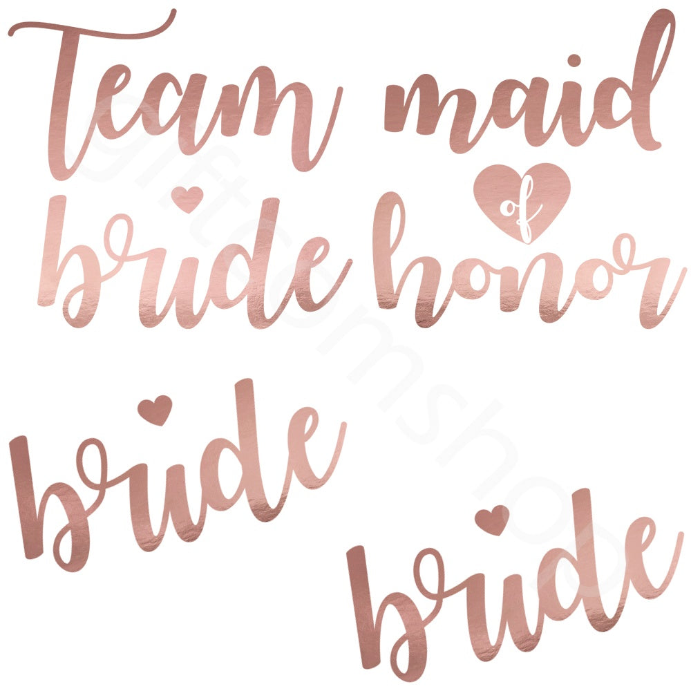 Rose Gold Bachelorette Party Temporary Tattoos