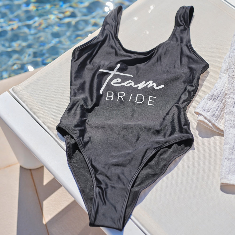 Team Bride Black Hen Party Swimsuit - Medium