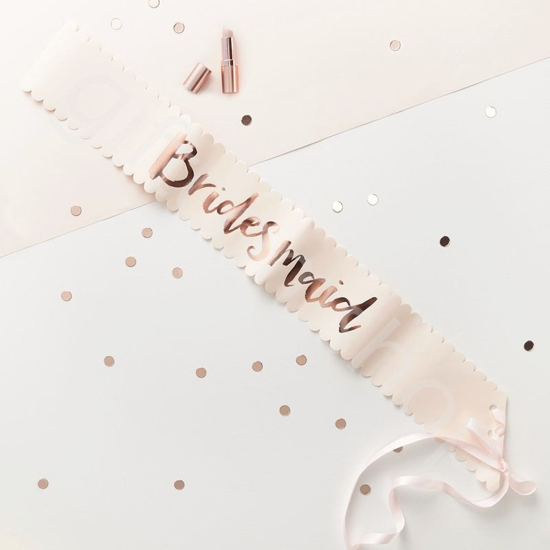 Rose gold bridal on sale sash